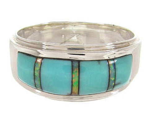 Turquoise Opal Sterling Silver Ring Size 8-3/4 PS58353